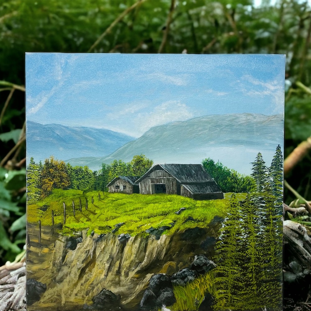 wall painting living room old Farmland, wall art for living room nature view
